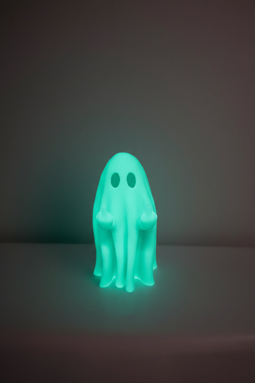 Glow in the Dark middle finger ghost